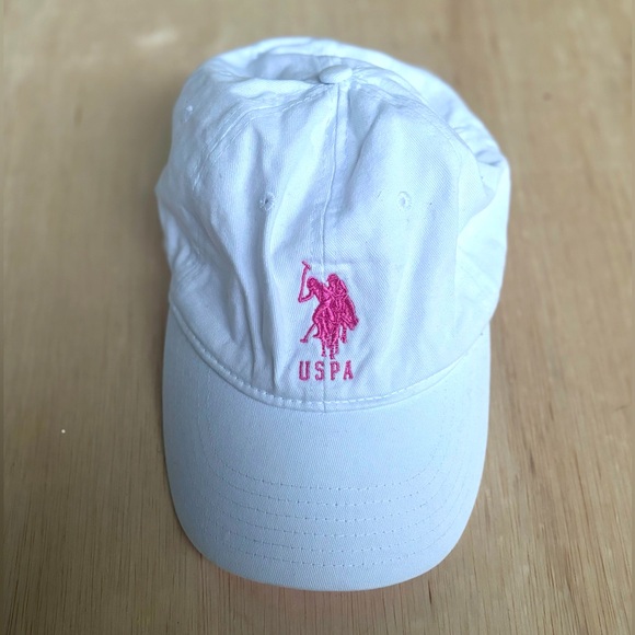 U.S. Polo Assn. White Baseball Cap – Pink Embroidery - Picture 1 of 4